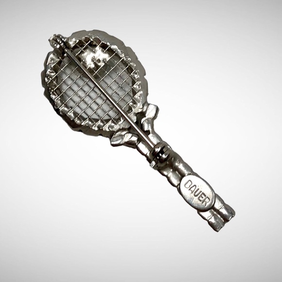 Jewelry Brooch Dorothy Bauer Vintage Rhinestone 2” long Tennis Brooch Pin Signed - Picture 3 of 4